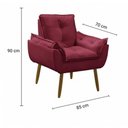 Ver imagem 7 de Sofá Conjunto Poltrona e Sofá Pequeno 2 Lugares 140cm Bordô Suede Porto Estofados