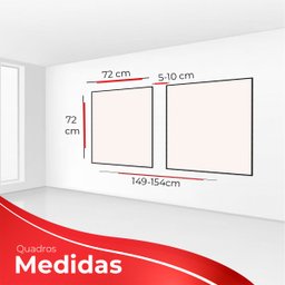 kit com 2 Quadros Decorativos Florais com Moldura e Vidro para Sala Quarto Escritório e Clínica 72x7 - 4