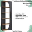 Ver imagem 5 de Estante Livreiro Multiuso 05 Prateleiras Preto Mel Proddy