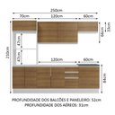 Ver imagem 4 de Armário de Cozinha Completa 100% MDF 250cm Branco/Rustic Acordes Madesa 03