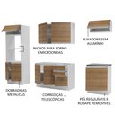 Ver imagem 5 de Armário de Cozinha Completa 100% MDF 250cm Branco/Rustic Acordes Madesa 03
