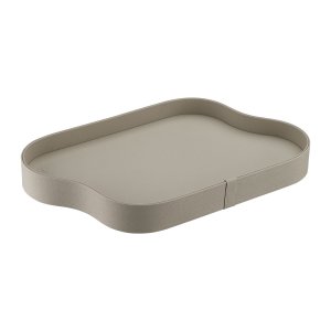 Bandeja Hara Orgânica Mavie em Couro Ecológico 42x25x4,5 Cm:bege