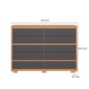 Ver imagem 5 de Guarda Roupa Solteiro Vivacce 4 Portas de Bater com Espelho e Cômoda 10 Gavetas MDP Freijo Titanium