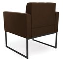 Ver imagem 5 de Kit 2 Poltronas Elisa Suede Marrom Base Metálica Industrial Preto - D'Rossi