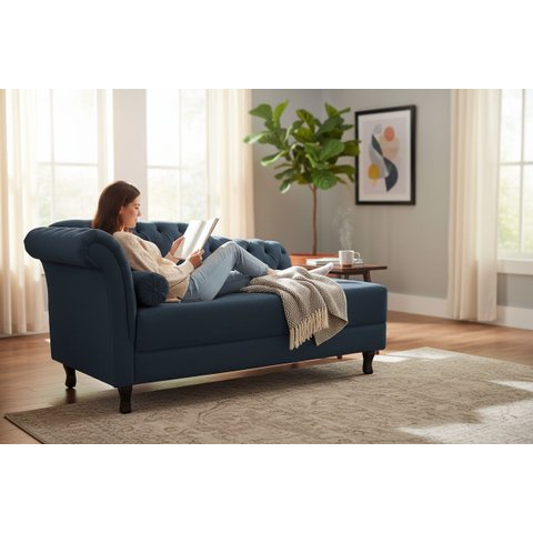Recamier Decorativo Divã Styllus Lado Direito Bouclé Cinza
