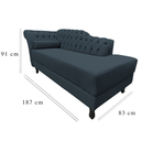 Ver mais imagens de Recamier Decorativo Divã Styllus Lado Direito Bouclé Cinza