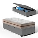 Ver imagem 1 de Cama Box Baú com Colchão de Molas Ensacadas Classic Pocket Solteiro 78cm