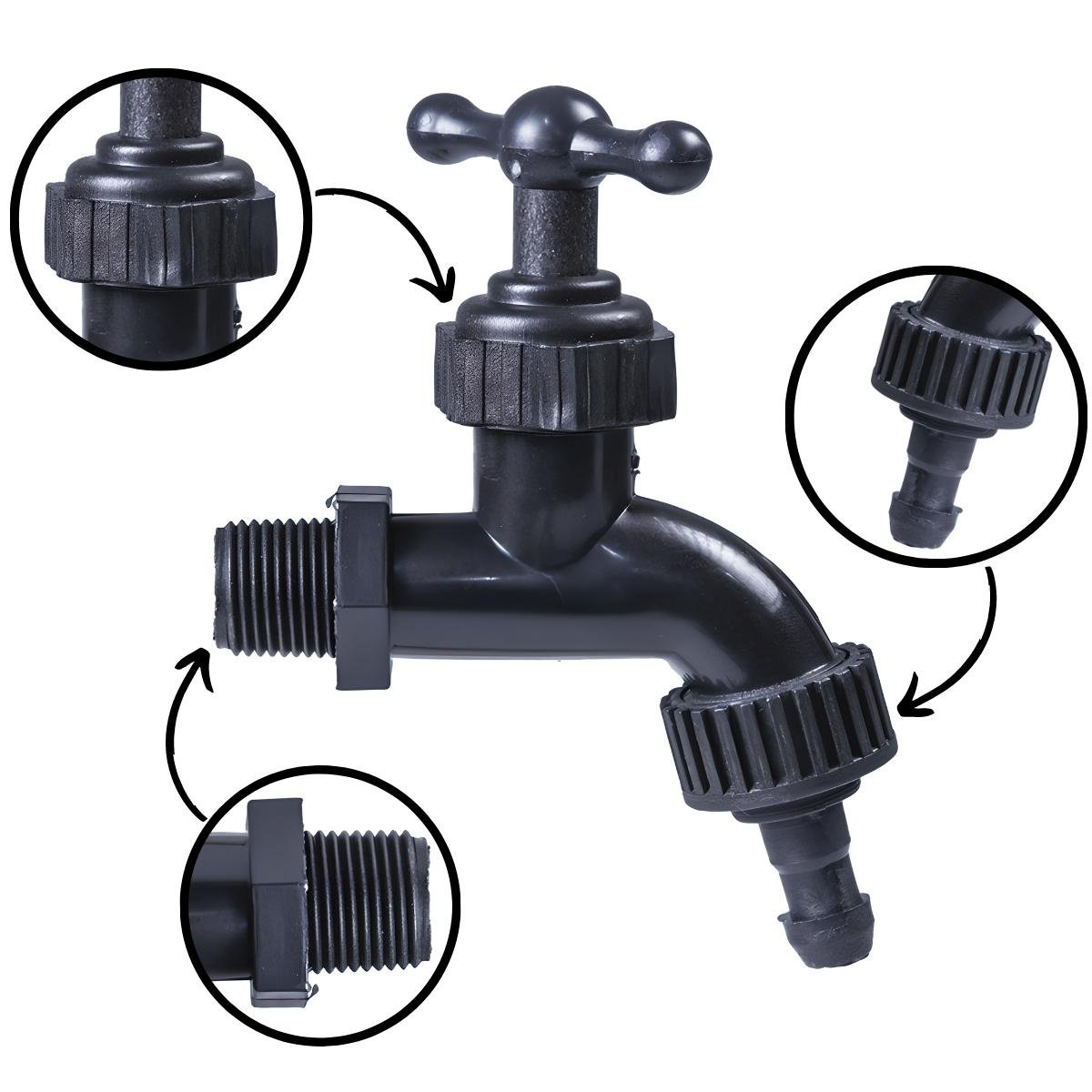 Torneira Plástica Reforçada Para Jardim e Tanque 1/2" | Utilimix | Kit 04 Un - 3