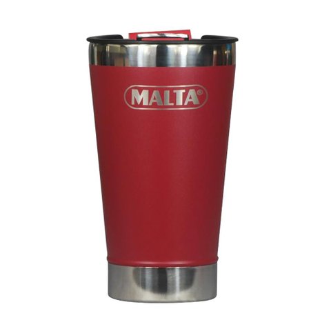 Copo Térmico Cerveja 473ml Malta Aço Inox Vermelho