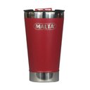 Ver imagem 1 de Copo Térmico Cerveja 473ml Malta Aço Inox Vermelho