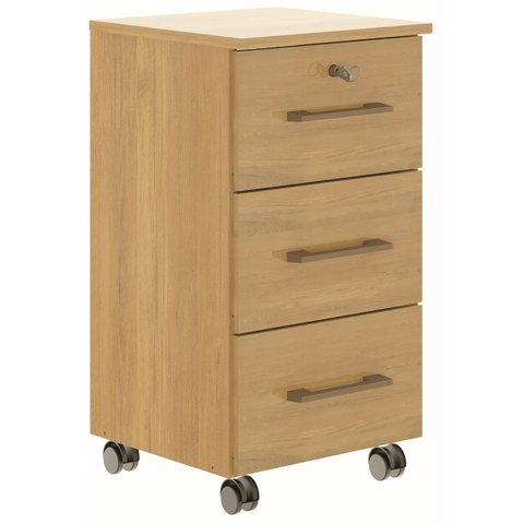 Gaveteiro Escritório 3 Gavetas e Rodízio Mdp 36x65,5x36cm 0744:carvalho