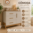Ver imagem 2 de Cômoda Infantil Guti Retro Peroba Off White com Amêndoa