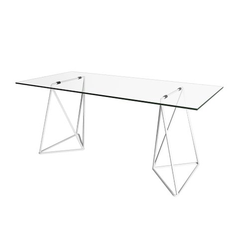 Mesa de Escritório Cavalete Arame Bela Vista Branco