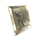 Ver imagem 2 de Quadro Adorno De Mesa Metal São Miguel Arcanjo Com Oração Dourado