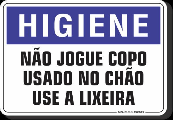 Placa de Sinalização Aviso Não Jogue Lixo no Chão 15 x 20