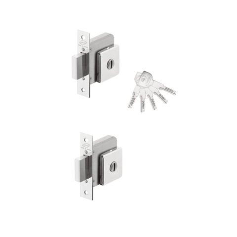 Fechadura Imab Tecnoponto Auxiliar Cromada Roseta Quadrada Kit Dupla