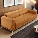 Ver imagem 6 de Sofá 3 Lugares Kiev 180cm D02 Base Castanho Pés D'ouro Couríssimo Whisky B-90