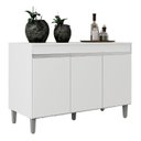 Ver imagem 1 de Balcão Gabinete  Manu 120cm 3 Portas  Branco - Sem Tampo