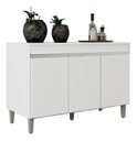 Ver imagem 1 de Balcão Gabinete Manu 120cm 3 Portas Branco - Sem Tampo