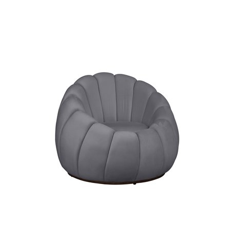 Poltrona Decorativa Base Giratória Concha Veludo - Estopar