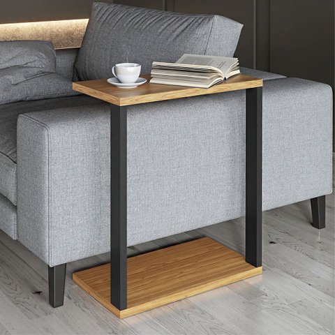 Mesa Apoio Lateral para Sofá Design Industrial - 100% Mdf