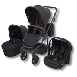 Kit Carrinho Moisés como 4 com Bebê Conforto + Bolsa Woven Black - Abc Design - 2