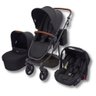 Kit Carrinho Moisés como 4 com Bebê Conforto + Bolsa Woven Black - Abc Design - 2