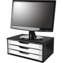 Ver imagem 1 de Suporte para Monitor com 3 Gavetas Preto e Branco - Souza