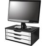 Suporte para Monitor com 3 Gavetas Preto e Branco - Souza - 1