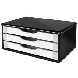 Suporte para Monitor com 3 Gavetas Preto e Branco - Souza - 2