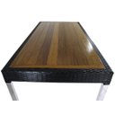 Ver imagem 5 de 8 Cadeiras Cannes e Mesa Retangular com Tampo de Madeira e Alumínio para Área, Cozinha, Edícula - Má