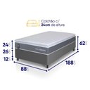 Ver imagem 3 de Conjunto Box Cinza Luanda Cinza Espuma D28 Solteiro 88x188x62 - King House