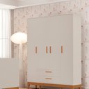Ver imagem 1 de Guarda-Roupa para Quarto de Bebê 4 Portas Flip Bege/Areia Fosco