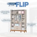 Ver imagem 4 de Guarda-Roupa para Quarto de Bebê 4 Portas Flip Bege/Areia Fosco