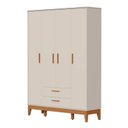 Ver imagem 2 de Guarda-Roupa para Quarto de Bebê 4 Portas Flip Bege/Areia Fosco