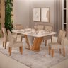 Mesa de Jantar Rute com 6 Cadeiras Lidia Carvalho Nobre/Off White/Kraft - PR Móveis - 2
