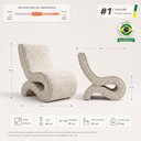 Ver imagem 4 de Kit 2 Poltronas Orgânicas Esculturais Sala de Estar Curva S Sinuê Bouclê Moscow Off White - Desk Des
