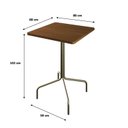 Ver imagem 3 de Mesa Bistrô Quadrada Barcelona 80cm Marrom/Acácia Mel