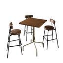 Ver imagem 2 de Mesa Bistrô Quadrada Barcelona 80cm Marrom/Acácia Mel