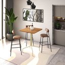Ver imagem 1 de Mesa Bistrô Quadrada Barcelona 80cm Marrom/Acácia Mel