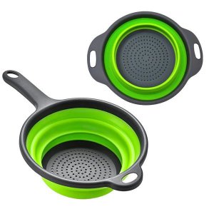 Cesta de Lavagem de Silicone Dobrável para Frutas e Vegetais Verde