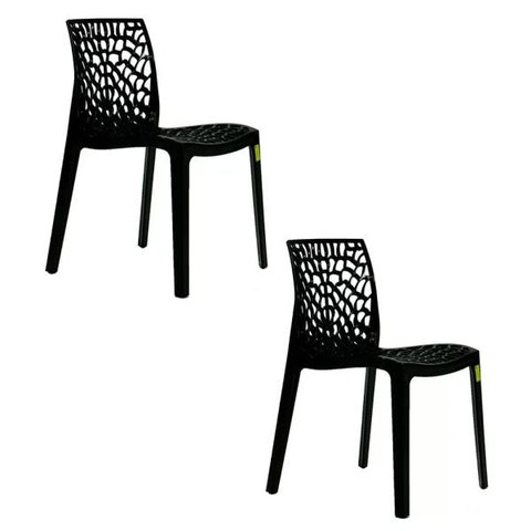Kit 2 Cadeiras Gruvyer Sala de Jantar Preta -