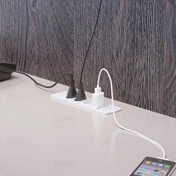 Régua De Caixa 170 Facility 4 Blocos - 2el/1usb/1bl-key - Branco - 2