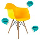 Ver mais imagens de Cadeira Charles Eames Eiffel com Braço Amarelo Polipropileno Cozinha Sala Estar Mesa Jantar