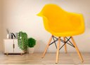 Ver imagem 1 de Cadeira Charles Eames Eiffel com Braço Amarelo Polipropileno Cozinha Sala Estar Mesa Jantar