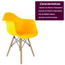 Cadeira Charles Eames Eiffel com Braço Amarelo Polipropileno Cozinha Sala Estar Mesa Jantar - 9