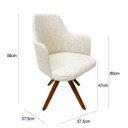 Ver imagem 2 de Cadeira Jantar Saarinen com Braço Tecido Linho Madeira Giratória Nobre Maciça Poltronas do Sul