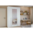 Ver imagem 1 de Guarda Roupa Casal 4 Portas (2 c/Espelho) e 2 Gavetas Alonzo Branco Lopas