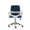 Ver imagem 4 de Cadeira de Escritório Giratória Bora Roal Cinza Encosto Tela Assento Azul