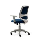 Ver imagem 2 de Cadeira de Escritório Giratória Bora Roal Cinza Encosto Tela Assento Azul